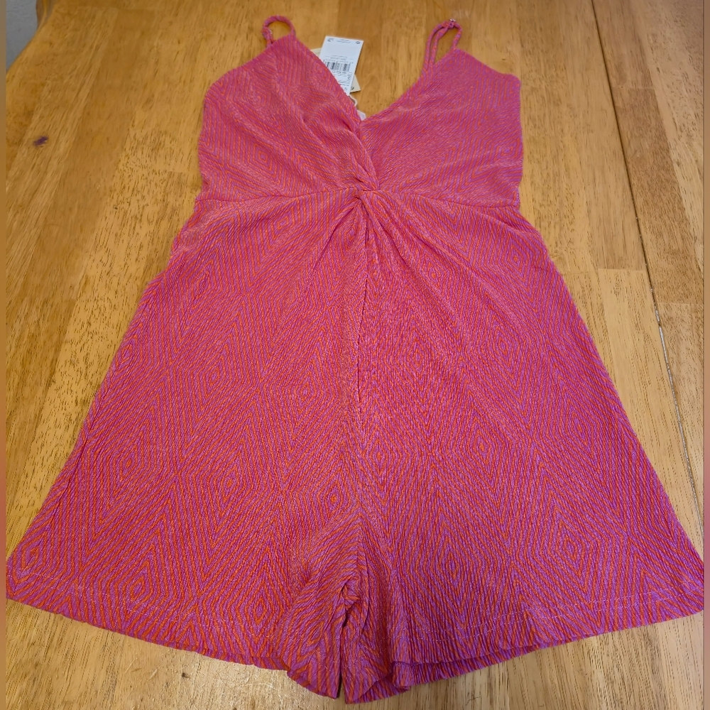 Mango Pink‎ and Orange Strapless Bodycon Cocktail Dress